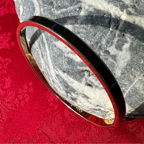 Kate Spade New York Black Enamel “Draw The Line” Bangle Idiom Collection - Picture 8 of 9